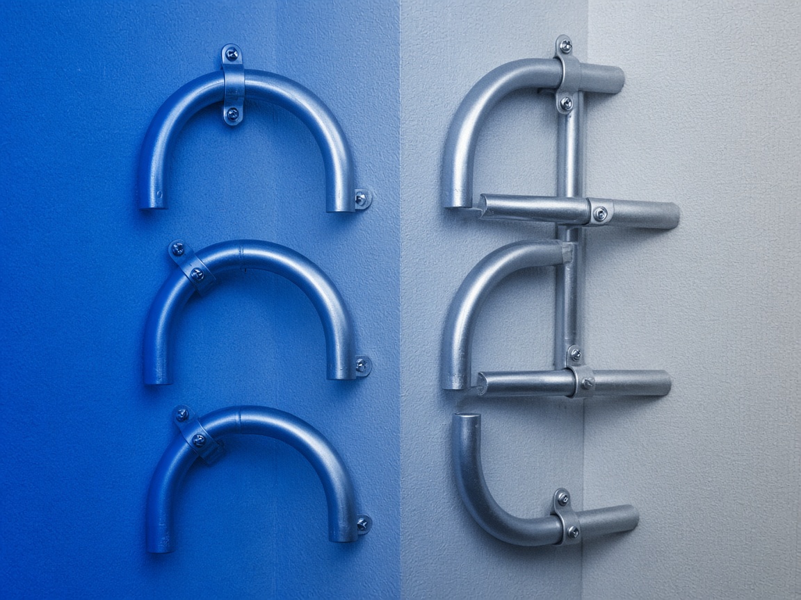 Clean conduit elbows on unfinished wall